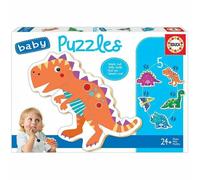 Educa 18873, Dinosaures, set de puzzles pour bébé avec 5 puzzles pour les enfants à partir de 24 mois