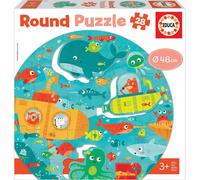 Educa 18907, Monde sous-marin, puzzle rond de 28 pièces pour enfants à partir de 3 ans, sous-marin, animaux marins