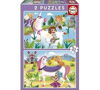 Educa - 2 Puzzles de 20 pièces pour Enfants | Licornes et Fées. Recommandé à partir de 4 Ans (18064)