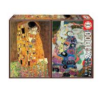 Educa Borrás – Puzzle 1000 pièces – Klimt Le Baiser + Les Vierges – Dès 14 ans (18488)