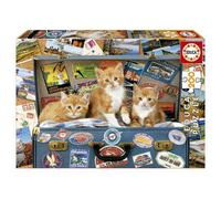 Educa Borrás – Puzzle 200 pièces pour enfants – Petits Chats Voyageurs – Dès 6 ans (18065)
