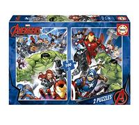 Educa - 2x100 Avengers | 2 Puzzles réglés avec 100 pièces | Mesure : 40 x 28 cm | Composé de Grandes pièces Parfaitement finies| Recommandé de 6 Ans (19679)