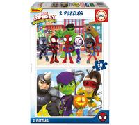 Educa Borrás - Puzzles en carton Spidey & Son Amazing Amis - 2x20 pièces double départ 28x20cm 3 ans