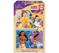 Educa Borrás Puzzle en bois Disney Princess — 2 x 25 grandes pièces, 26×18 cm, +4 ans