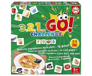 Educa - 3,2,1... GO Challenge Food | Tu as Un Petit Creux? Trouve Tous Les ingrédients de Ton Plat et tu seras Le Chef Gagnant ! 24 Plats et +70 ingrédients, 2 à 5 Joueurs. +6 Ans (19392)