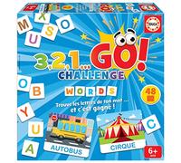 Educa - 3,2,1... GO Challenge Words | Trouve les lettres de ton mot avant tout le monde ! Avec 48 mots et 150 lettres majuscules | Jeu de société pour enfants et famille, 2 à 5 joueurs. Age 6+ (19421)
