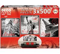 Educa 3x500 Grandes Villes ?Deco Puzzle?