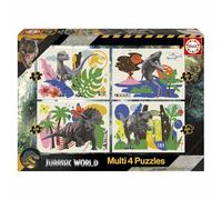 Educa - 4 Puzzles progressifs Jurassic World Jeu Enfants Dinosaures | À partir de 5 Ans (20517)