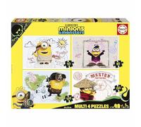 Educa - 4 Puzzles progressifs Minions Jeu éducatif Enfants | À partir de 5 Ans (20514)