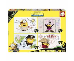 Educa - 4 Puzzles progressifs Minions Jeu éducatif Enfants | À partir de 5 Ans (20514)