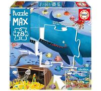 Educa Borrás - Puzzle Max - 28 Animaux sous la mer - 28 grandes pièces, multicolore