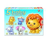 Educa Borrás Puzzle bébé Baby Puzzles Grands Animaux – Lot de 5 progressifs 19 pièces multicolore