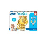 Educa Borrás Puzzle bébé Baby Puzzles Grands Animaux – Lot de 5 progressifs 19 pièces multicolore