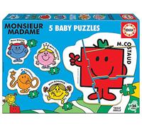Educa - Baby Puzzles Monsieur Madame. Lot de 5 Puzzles progressifs pour bébés de 3 à 5 pièces pour l'apprentissage avec différents Niveaux de difficulté (19400)