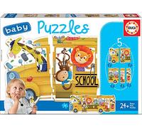 Educa - Baby Puzzles Schoolbus, 5 Puzzles Progressifs pour Bébés. +24 Mois. Ref. 17575