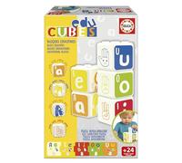 Educa - Blocs éducatifs Educubes Baby I | 10 Cubes illustrés avec des Lettres, des Animaux, des Objets et des Chiffres | Système autocorrectif | Cadeau pour bébés de 2 Ans (20412)