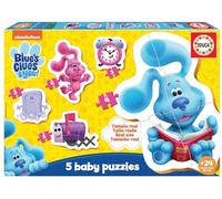 Educa - Blue's Clues Baby Puzzles | Lot de 5 Puzzles Progressifs pour Bébés de 3 à 5 Pièces pour Apprendre avec Différents Niveaux de Difficulté. Composé de Grandes Pièces. + de 24 Mois (19397)
