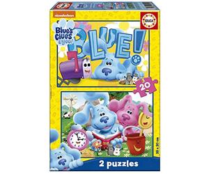 Educa - Blue's Clues : Lot de 2 Puzzles pour Enfants de 20 Pièces. Taille Approximative Une Fois Assemblé : 28 x 20 cm. Composé de Grandes Pièces Parfaitement Finies. À partir de 4 Ans (19399)