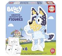 Educa - Bluey Coffret créatif 3 en 1 avec trois activités: peindre par numéros, créer 2 figures 3D à décorer et dessiner les personnages de la série Bluey à l'aide de pochoirs. + 3 ans (19887)
