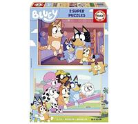 Educa - Bluey : Lot de 2 Puzzles en Bois pour Enfants de 25 pièces chacun. Dimensions: 26 x 18 cm. Composé de Grandes pièces Parfaitement finies. Recommandé pour Les Enfants de 4 Ans et Plus (19407)
