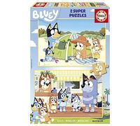 Educa - Bluey : Lot de 2 puzzles en bois pour enfants de 50 pièces chacun. Dimensions : 28 x 20 cm. Composé de grandes pièces, parfaitement finies. Recommandé pour les enfants de 5 ans et plus (19408)