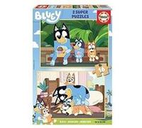 Educa Borrás – Puzzle bois Bluey – Lot de 2 puzzles 16 pièces, 26×18 cm – Dès 3 ans