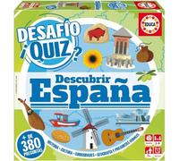 Educa Borrás Desafío Quiz Descover Espagne, jeu de société familial avec 380 questions sur l'histoire, les traditions, les montagnes, etc., à partir de 6 ans, (18217), Couleur/Modèle Assorti