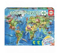 Educa Borrás – Puzzle Geopuzzles Mappemonde Dinosaures – 150 pièces