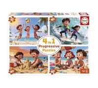 Educa - Coffret de 4 Puzzles progressifs pour Enfants de 20 à 80 pièces | Plage | Dimensions : 28 x 20 cm | Recommandé pour Les Enfants de 4 à 6 Ans (20503)