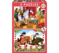 2 puzzles de 48 pieces chevaux Multicolore G