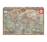 Educa - Puzzle - Carte Politique du Monde - 1000 Pièces 46 x 30 cm | À partir de 14 Ans (16764)