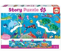 Educa - Didacta Story Puzzle Monde sous-Marin. Puzzle panoramique pour Enfants. 26 pièces. Recommandé à partir de 3 Ans (18902)