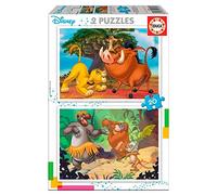 Educa - Disney Animals. Comprend 2 Puzzles en Carton recyclé de 20 chacun - Deux Fois Plus de Plaisir !. Recommandé à partir de 3 Ans (18103)