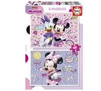 Educa Borrás – Ensemble de 2 puzzles Minnie pour enfants 48 grandes pièces 28 x 20 cm +4 ans