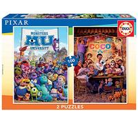 Educa - Disney Pixar. 2 Puzzles de 100 pièces Coco et Montsers University. Ref. 18635