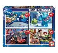 EDUCA - Disney Pixar - Puzzle multi 4 en 1 : Nemo - Monsters - Cars - Toy Story