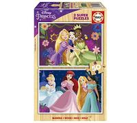 Educa - Disney Princess | Ensemble de 2 Puzzles en Bois avec 50 Morceaux chacun | Mesurer Une Fois monté: 28 x 20 cm | Composé de Grandes pièces Parfaitement finies | +5 Ans (19672)