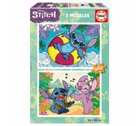 Educa - Disney Stitch - Lot de 2 puzzles pour enfants avec 100 pièces. Taille : 40 x 28 cm. Recommandé pour les enfants de 6 ans et plus (19998) EDUCA