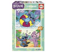 Educa - Disney Stitch Set von 2 Puzzle für Kinder mit 100 Teilen. Maßnahme: 40