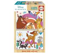 Educa - Ensemble de 2 Puzzles de Bois avec 16 pièces chacun | Disney Animals. Mesure: 26 x 18 cm. Recommandé de 3 Ans (19981)