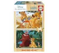 Educa - Ensemble de 2 Puzzles de Bois avec 25 pièces chacun | The Lion King. Mesure: 26 x 18 cm. Recommandé de 4 Ans (19960)