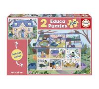 Educa Borrás Puzzle 2 x 100 pièces int/ext maison multicolore TU