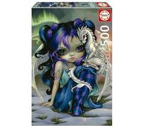 Educa Borrás Puzzle Fée du Dragon 500 pièces 34 x 48 cm – Illustration gothique – Dès 11 ans