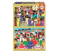 Educa Filles D´amérique Et Filles D´afrique Puzzle 2x100 Pièces