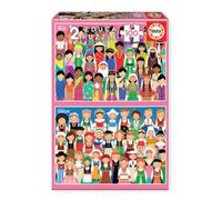 Educa Filles D´europe Et Filles D´asie Puzzle 2x100 Pièces