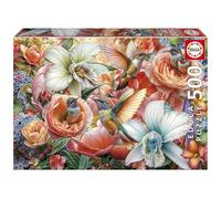 Educa - Jardin des Colibris Puzzle 500 pièces | Colibris Oiseaux Fleurs Nature Jardin Illustration | 48 x 34 cm | Dès 11 Ans (20549)