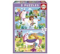 Educa Borrás – Puzzles (lot de 2, 20 pièces) – Licornes et Fées – Dès 4 ans (18064)