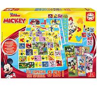 Educa - Jeux de Société Mickey & Friends Set 8 en 1 | Lot 8 Jeux de Table pour Enfants de Mickey et Ses Amis | Jeux de Plateaux pour Enfants. Développement, Agilité et Amusement. +3 Ans (19100)