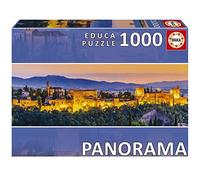 Educa - L'Alhambra, Grenade | 1000 pièces Puzzle au Format panoramique. Mesure : 96 x 34 cm | +14 Ans (19576)