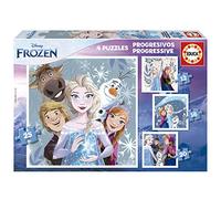 Educa - Lot de 4 Puzzles progressifs pour Enfants de 12 à 25 pièces avec des Images de Frozen et de Ses Amis. Dimensions : 16 x 16 cm. Recommandé pour Les Enfants de 3 Ans et Plus (19735)
